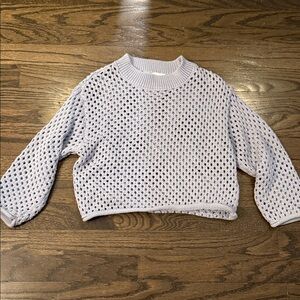 Light Blue Knit Cropped Sweater
